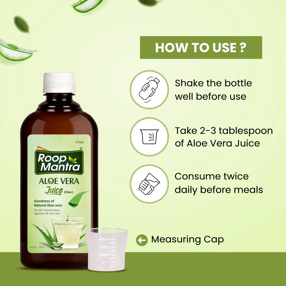 Roop Mantra Aloe Vera Juice (Fiber) - 500ml - Image 7