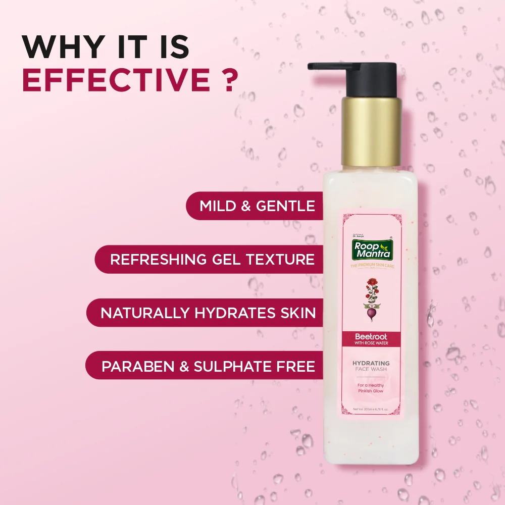 Roop Mantra Beetroot with Rose Water Face Wash - 200ml - Image 6