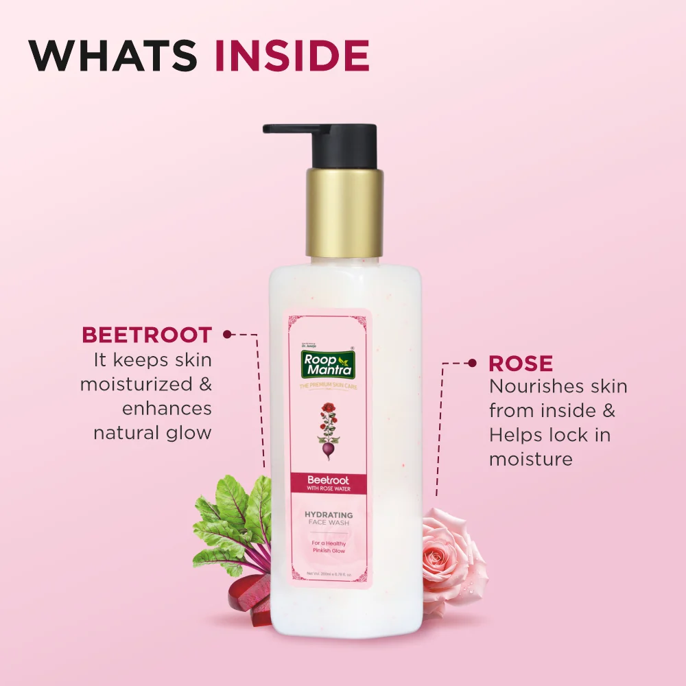 Roop Mantra Beetroot with Rose Water Face Wash - 200ml - Image 7