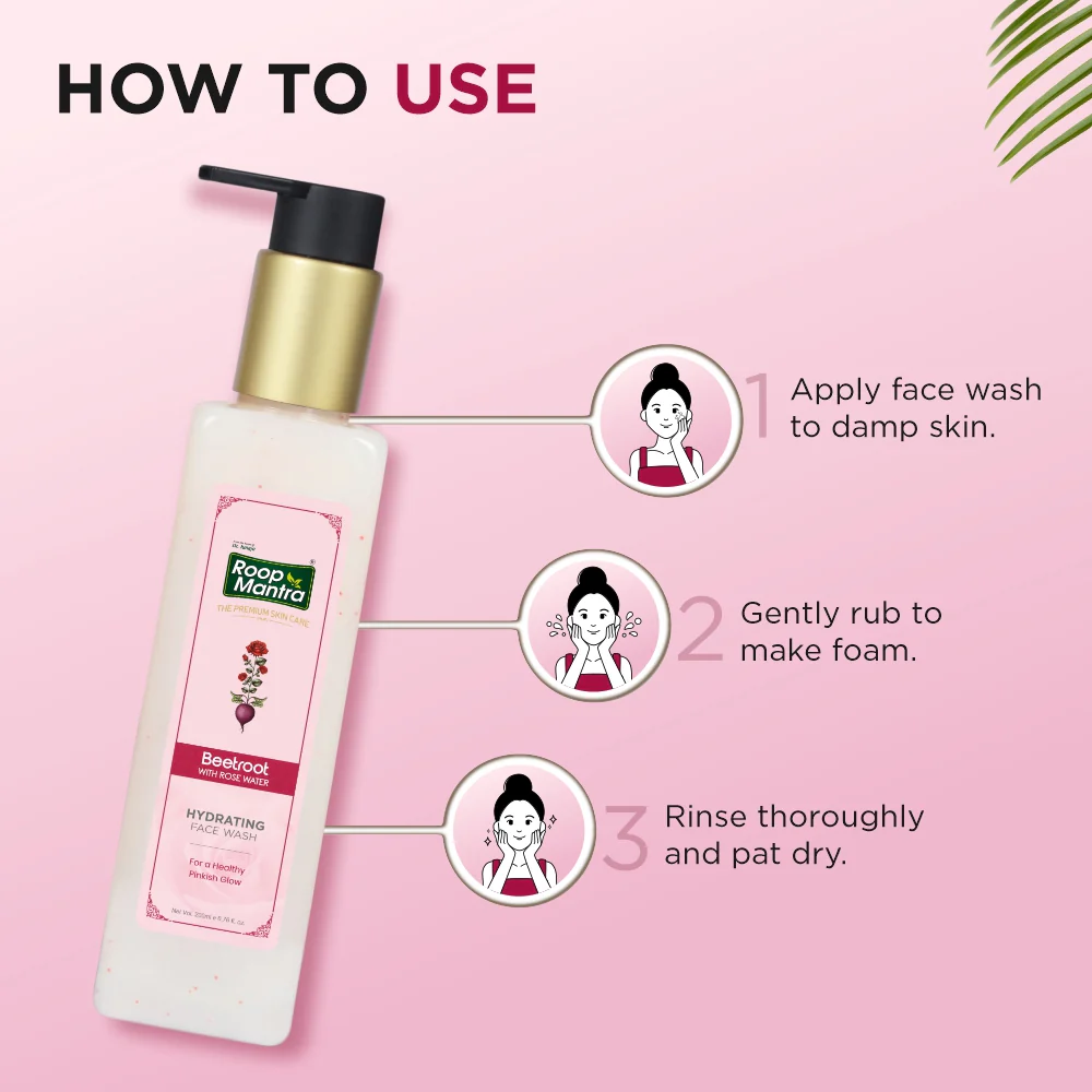 Roop Mantra Beetroot with Rose Water Face Wash - 200ml - Image 8