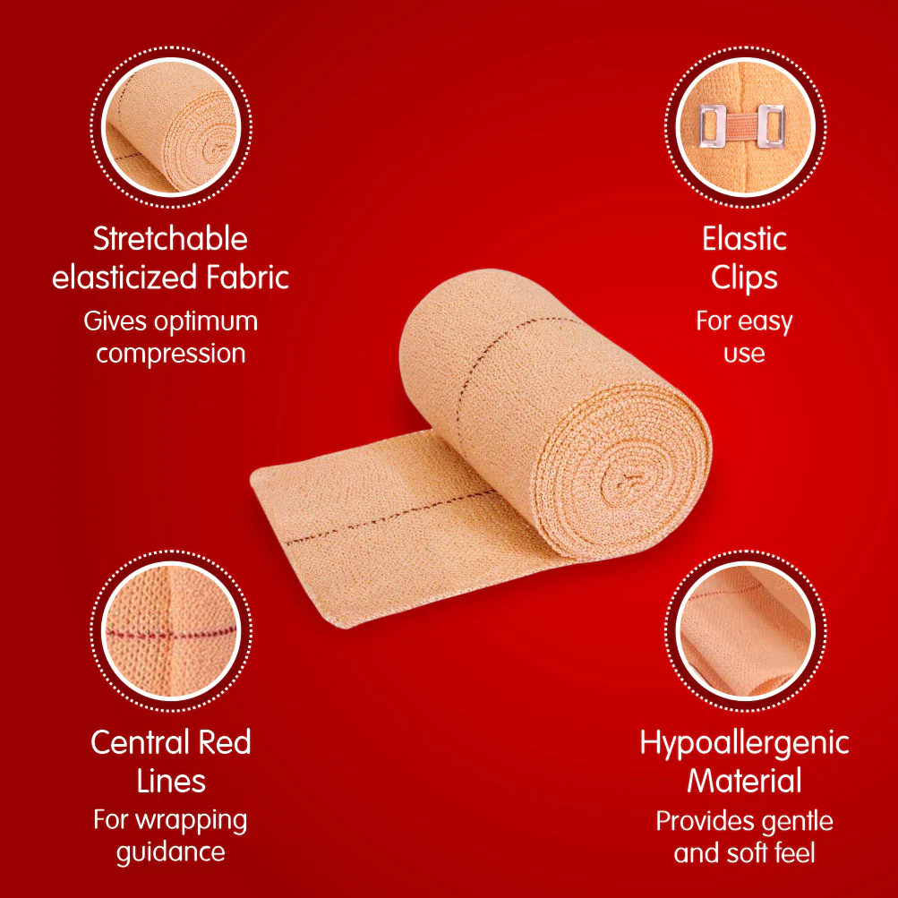 Dr. Ortho Elastic Crepe Bandage - 10cm x 4mt (Pack of 2) - Image 3