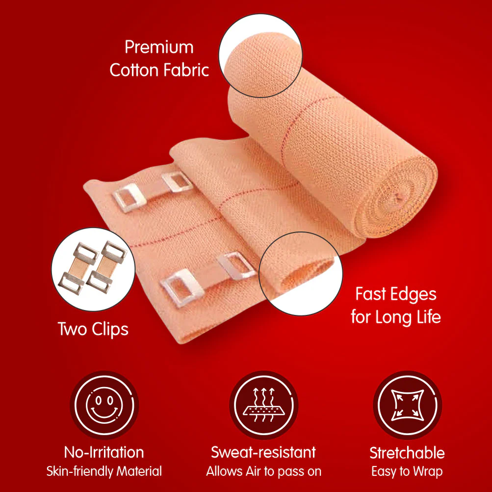 Dr. Ortho Elastic Crepe Bandage - 10cm x 4mt (Pack of 2) - Image 6