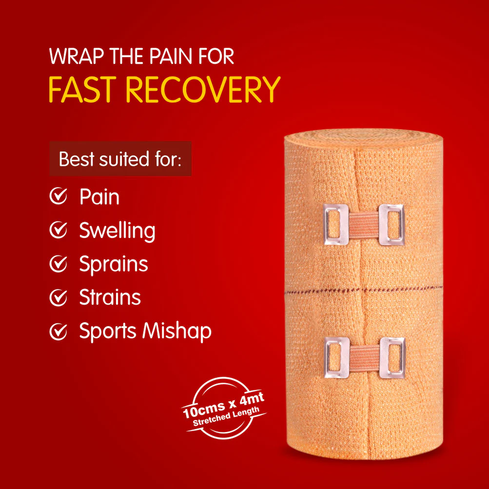 Dr. Ortho Elastic Crepe Bandage - 10cm x 4mt (Pack of 2) - Image 7