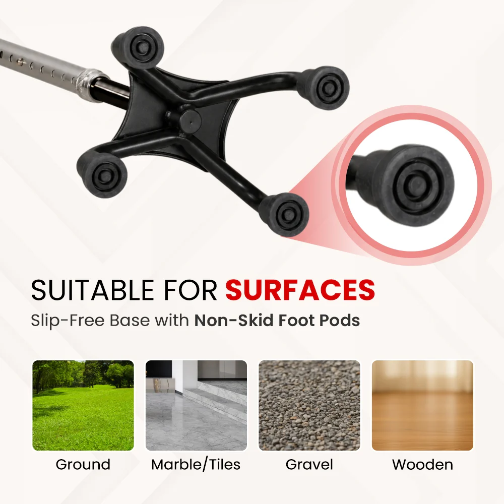 Dr. Ortho Quadripod Adjustable Walking Stick - Image 6