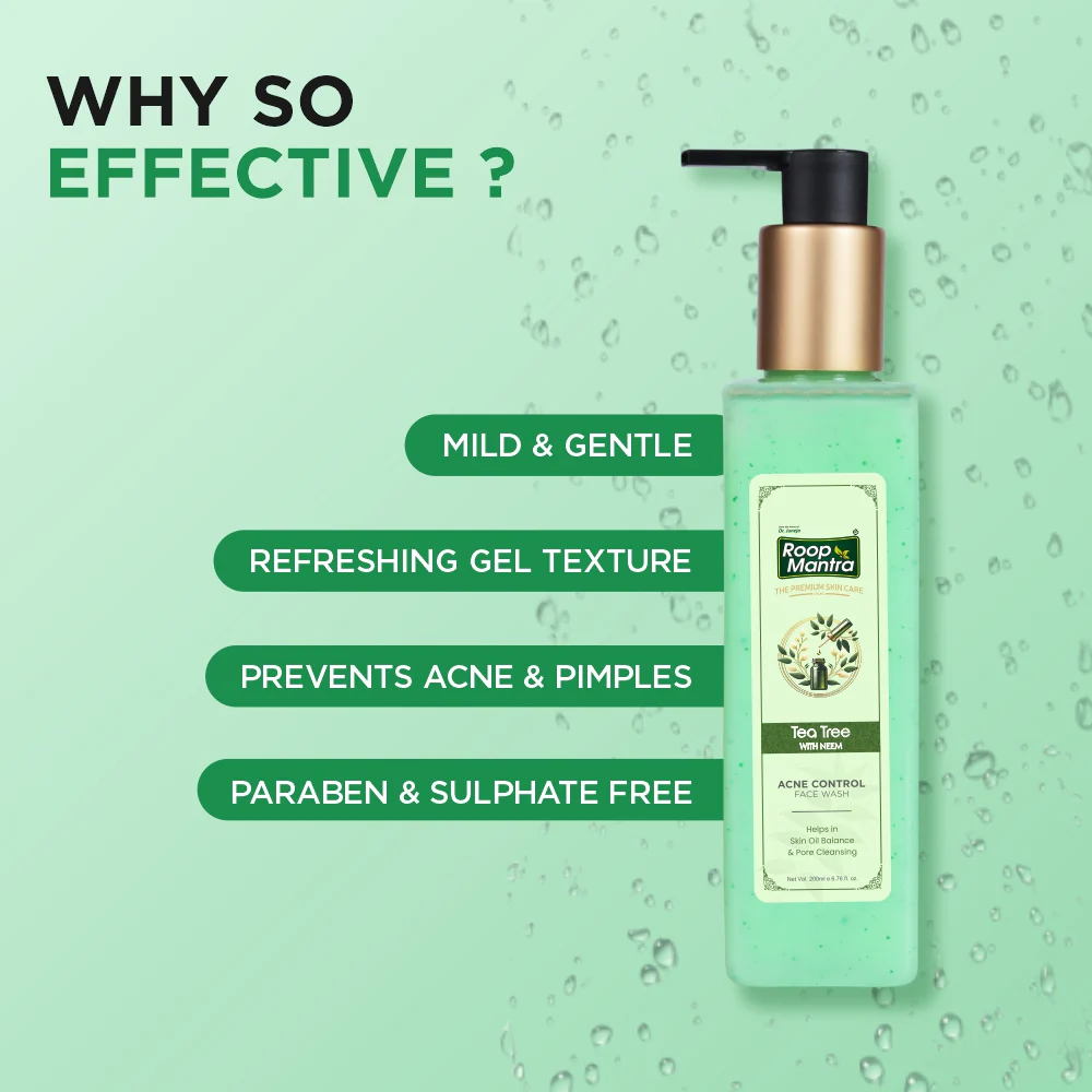 Roop Mantra Tea Tree Acne Control Face Wash - 200ml - Image 4